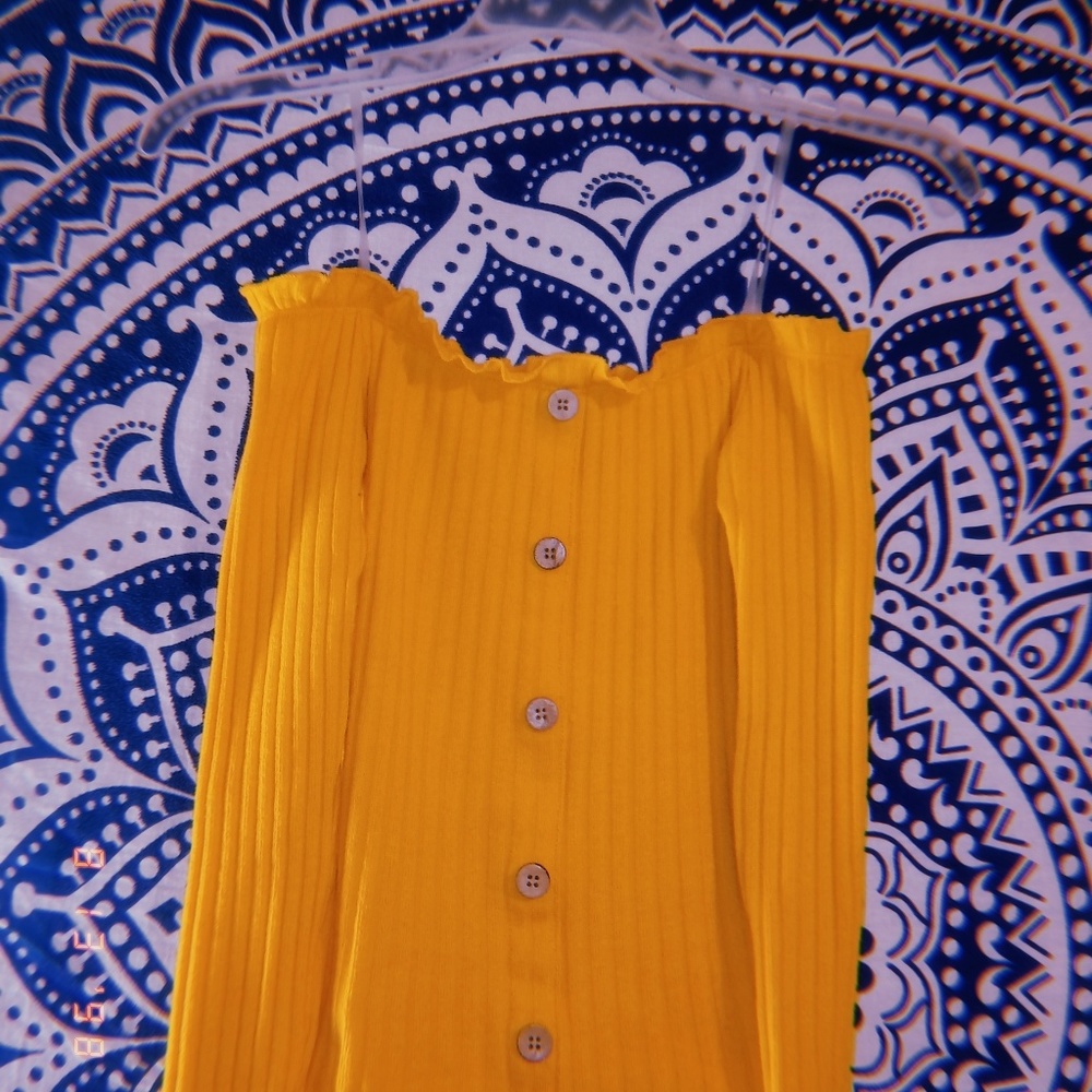 Yellow off the shoulder top